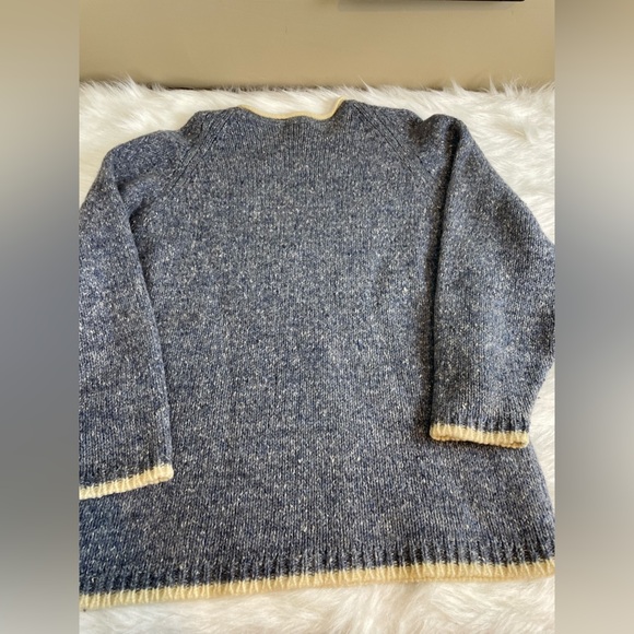 Vintage LL Bean Women's Heather Blue roll neck Sweater XL - Picture 7 of 14